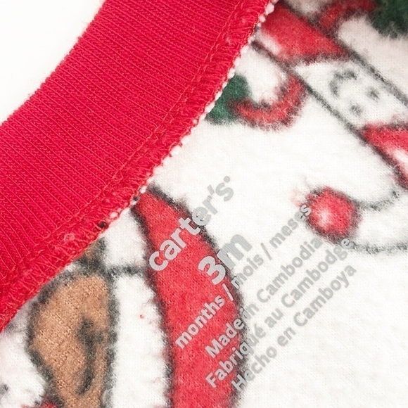 Carter's Christmas cookies/milk print fleece baby footie - Picture 3 of 3